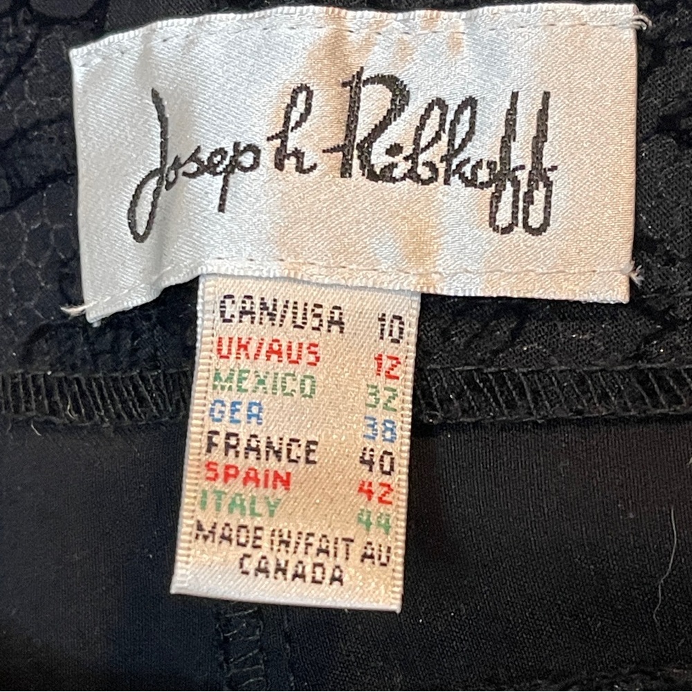 Joseph Ribkoff Black Textured Floral Pants - Picture 7 of 7